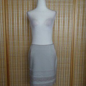 Vintage Cache silver mini skirt with lace trim size 6